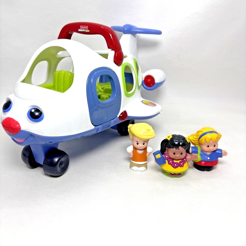 2005 Fisher Price Little People Lil Movers Plane Airplane Sounds 3 People Works!